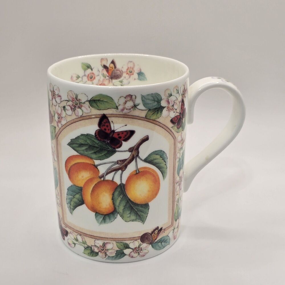 Roy Kirkham PRUNUS Fruit Peaches Bone China Tea Coffee Mug Cup ENGLAND 12oz